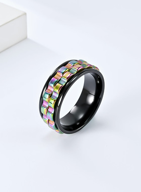 可旋转齿轮解压戒指环缓解焦