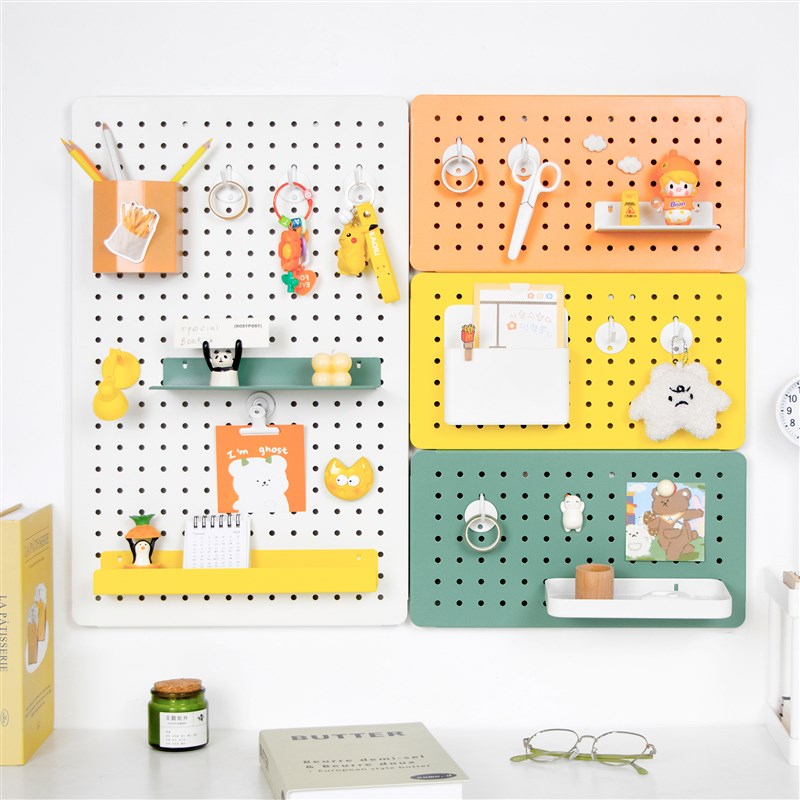 Wall-mounted wrought iron hole f-board storage rack wall-mounted wall shelf punching board entry entrance storage rack