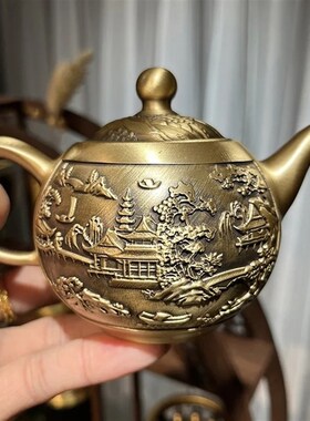 速发茶福杯黄铜百杯家杯仙酒供杯米缸聚宝盆铜酒杯铜聚财铜质摆件