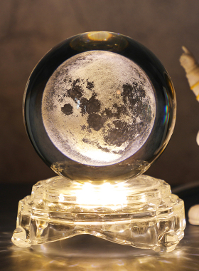 速发创意光发太系银河系水晶球夜件桌面装饰小摆灯送人学生生日礼