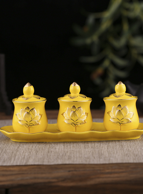 速发供杯家用供瓷供佛摆件佛前佛果盘香炉供盘花瓶供水杯供奉陶具