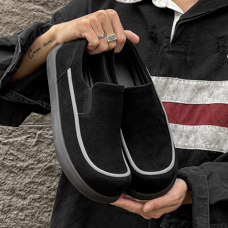 2025新款舒适乐福鞋男厚底增高一脚蹬懒人豆豆鞋休闲软底大头鞋男,淘宝优惠券,粉丝福利购,淘宝优惠卷