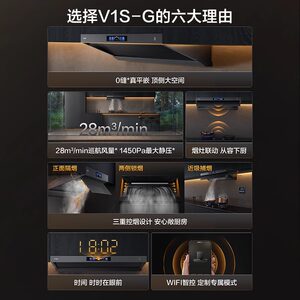 方太V1S抽吸油烟机欧式平嵌顶侧一体厨房家用以旧换新补贴大风量