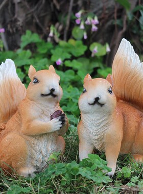 户外花园庭院仿真动物松鼠树脂摆件室外草坪雕塑园林景观装饰小品