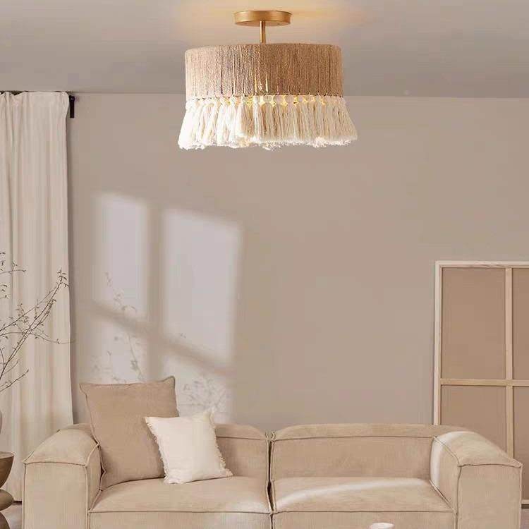 米亚复风古麻波绳流苏吊西灯创古藤阁灯意奶油风卧室餐厅灯吸顶灯,淘宝优惠券,粉丝福利购,淘宝优惠卷