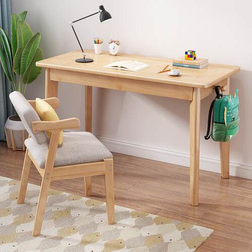 北欧木书桌学型生课桌学写字台成人办公家用简111+122习易小户电 - 图2