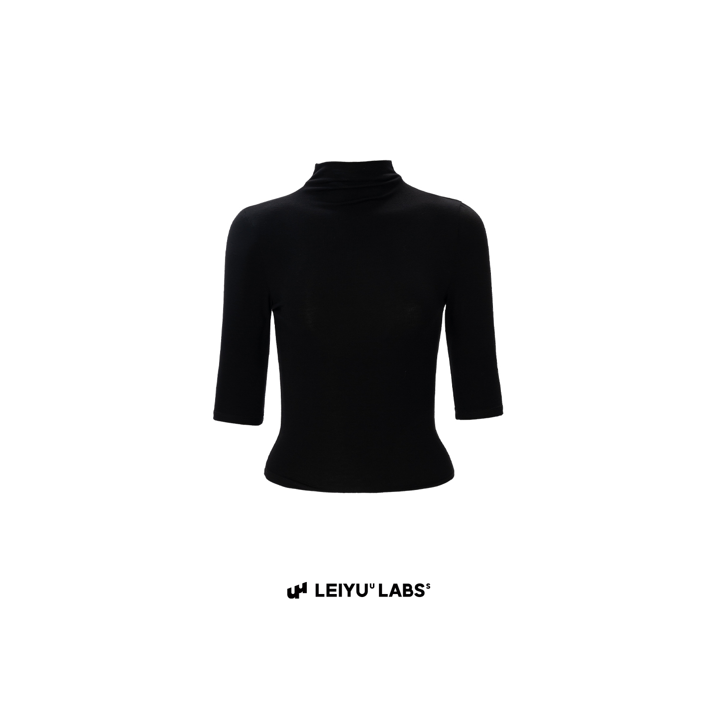 LEIYU LABS半高领针织中袖T恤女秋装2025欧美ins紧身辣妹高腰上衣 - 图3