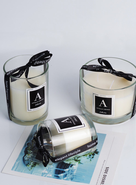 样板房卫生间洗手台摆件香熏蜡烛杯烛台无烟香氛家居饰品浴室软装