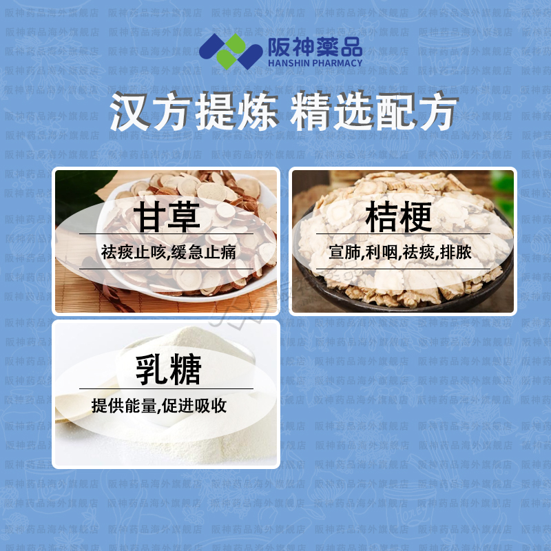 Japanese Tsumura Kampo Platycodon Tang, Tonsillitis, sore throat, antipyretic, anti-inflammatory, throat clearing and throat clearing Chinese patent medicine 42 packs