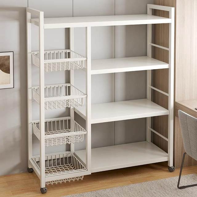Kitchen storage rack floor-standing multi-layer vegetable basket storage rack multi-functional microwave oven rack storage Hongdong