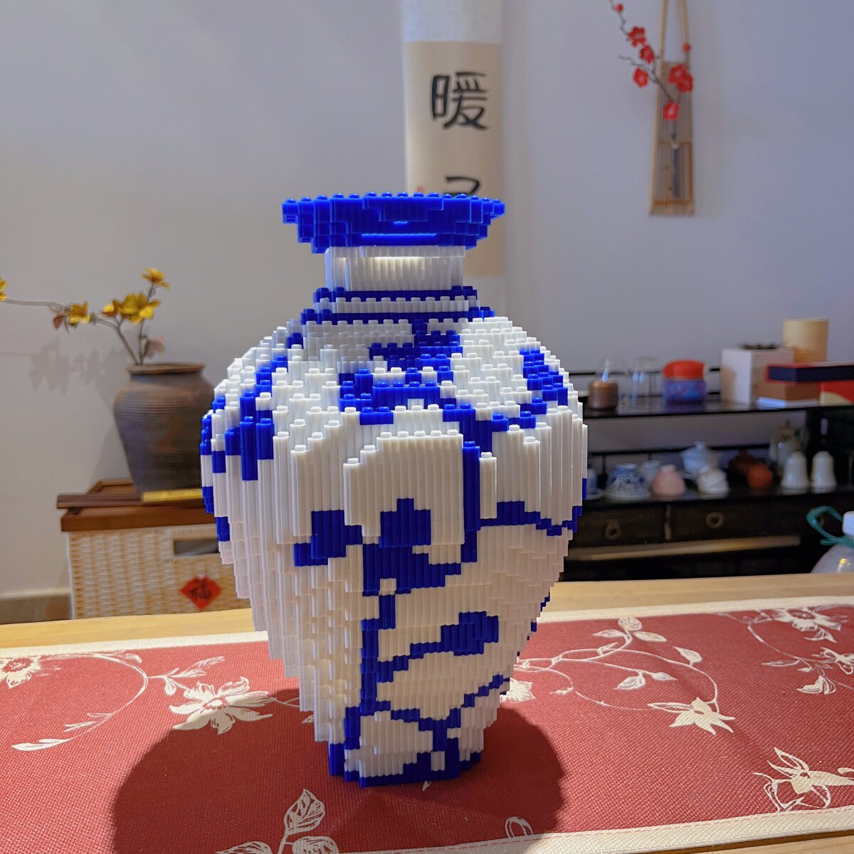 2025年新款正版国潮景德镇青花瓷瓶乔迁礼物拼图积木儿童玩具摆件,淘宝优惠券,粉丝福利购,淘宝优惠卷