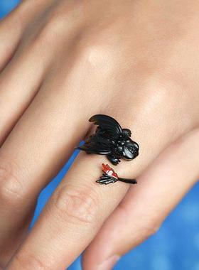 挑战赛黑白定情 无牙仔 光煞 驯龙高手 戒指时尚百搭气质礼物