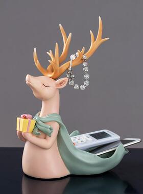 麋鹿摆件北欧风格玄关钥匙遥控器收纳盒客厅茶几门口鞋柜圣诞麋鹿