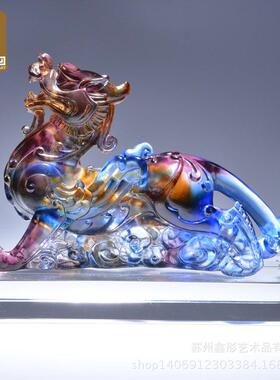 琉璃貔貅一对天禄摆件工艺品公司企业开业礼品家居玄关客厅装饰品