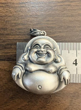 福气满满项链大肚佛吊坠白银999足银项链吊坠男女弥勒佛本命佛