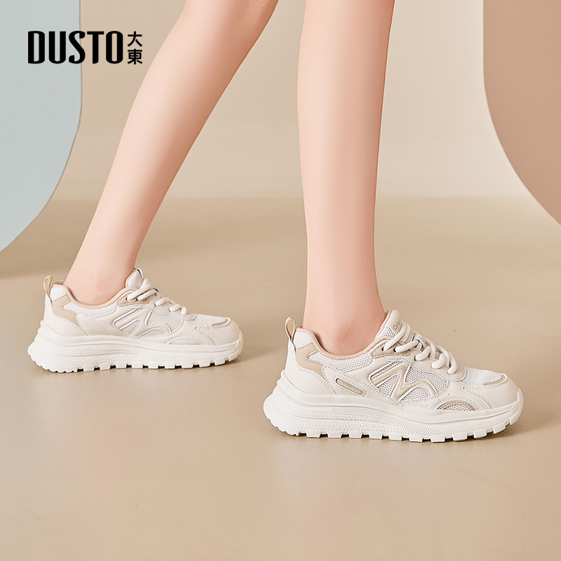 大东老爹鞋女鞋2025秋季新款时尚百搭厚底休闲运动鞋网面女单鞋 - 图2