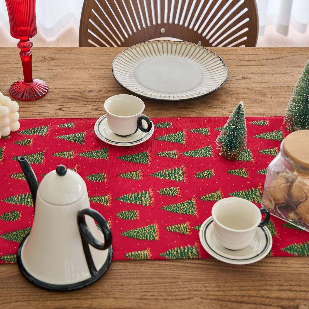 桌旗印花圣诞装饰餐旗绿色烫金茶几电视柜茶席长方形工厂,淘宝优惠券,粉丝福利购,淘宝优惠卷