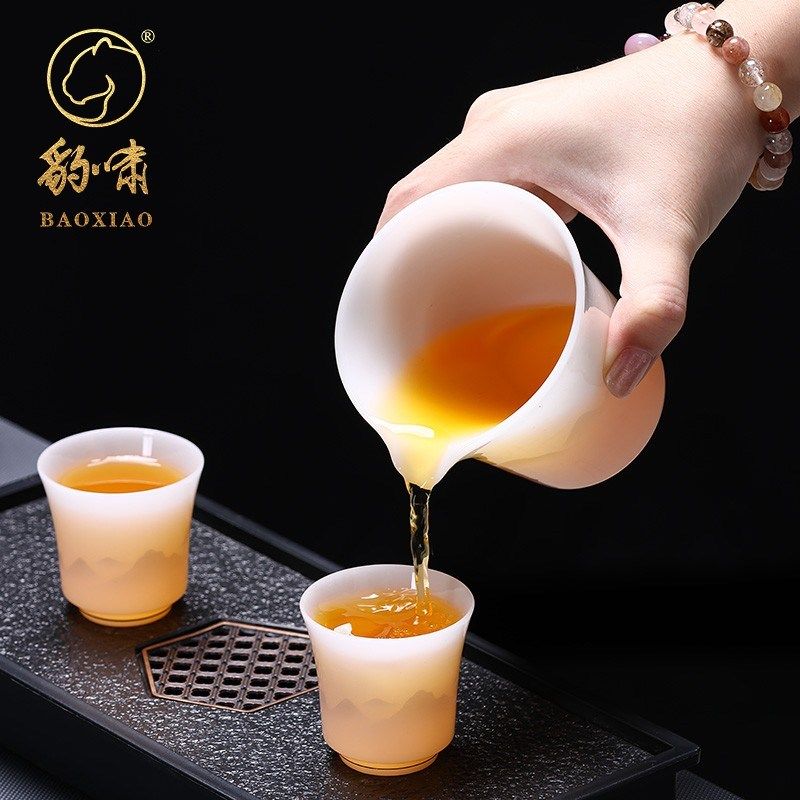 轻奢高档璞玉冰种玉瓷功夫茶具套装家用办公室盖碗泡茶杯Y2025新,淘宝优惠券,粉丝福利购,淘宝优惠卷