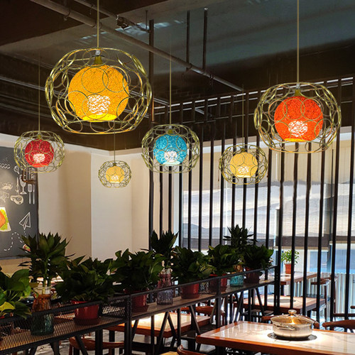 简约餐饮餐e厅吊灯个性商用店铺创意铁艺灯吧台火锅烧烤店专用灯 - 图3