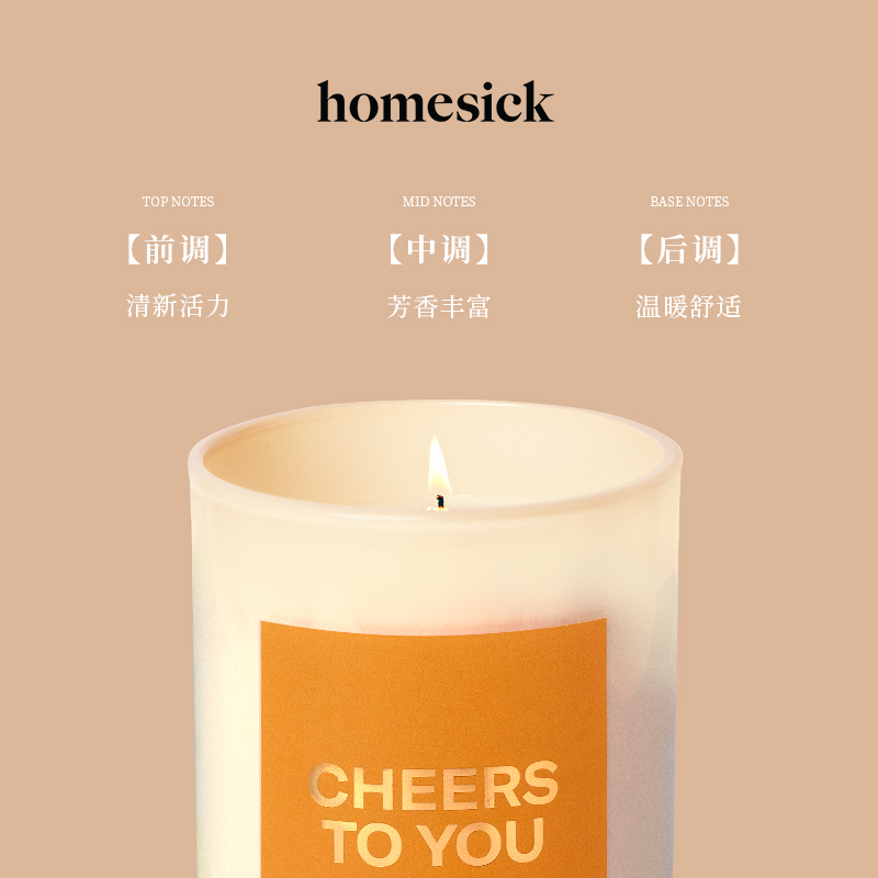 【618现货】HOMESICK蜡烛香氛Cheers to You向你干杯卧室香薰-图0