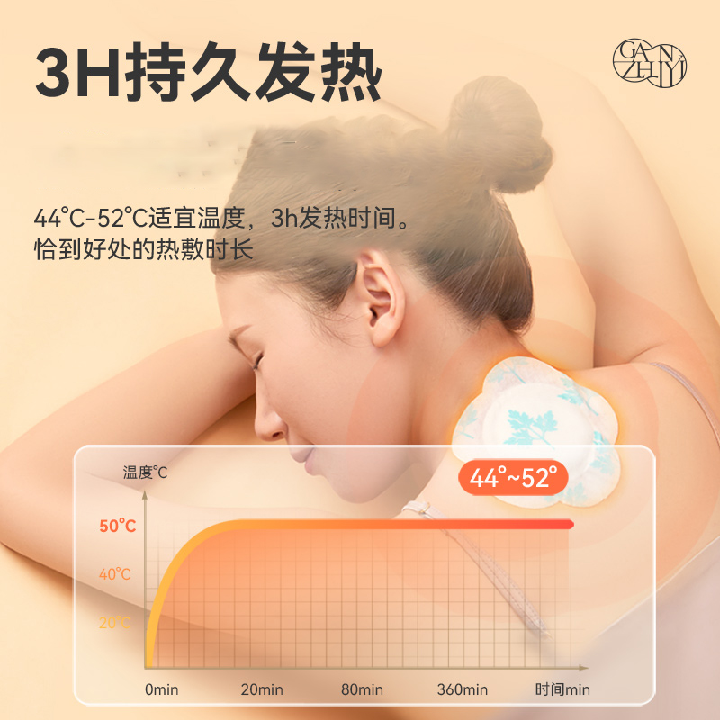 甘之颐精油艾灸贴发热贴蕲春艾草贴颈椎贴草本热敷肩颈关节暖灸贴