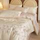 Fresh embroidered orchid filament four-piece set summer quilt cover naked sleeping single silky bedding 1.8m set
