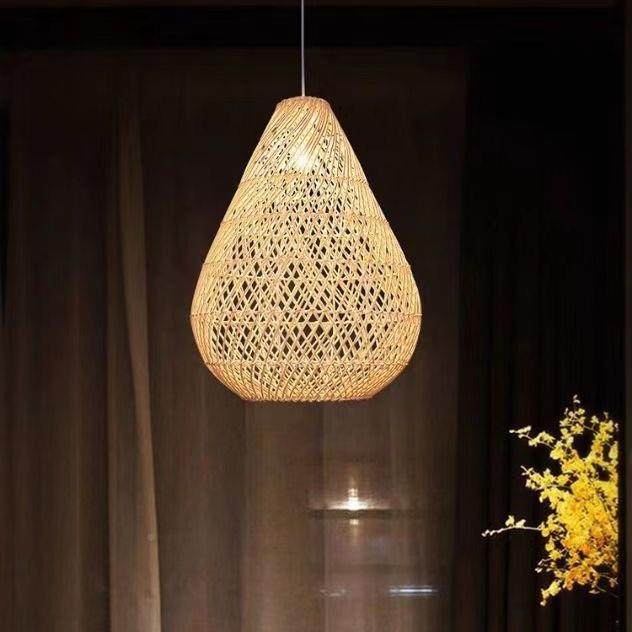 客藤编吊灯日式古藤阁灯民宿厅餐厅室阳台灯东南亚麻绳卧田园笼藤,淘宝优惠券,粉丝福利购,淘宝优惠卷