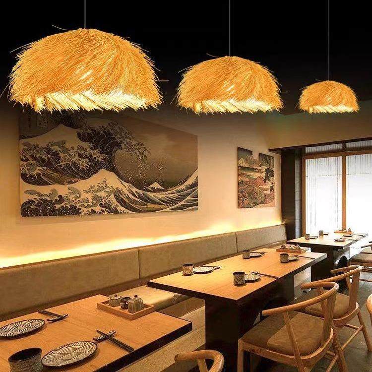 餐厅创复古草艺帽灯灯罩藤个性意吊竹编古藤阁灯民宿东南亚藤编日,淘宝优惠券,粉丝福利购,淘宝优惠卷