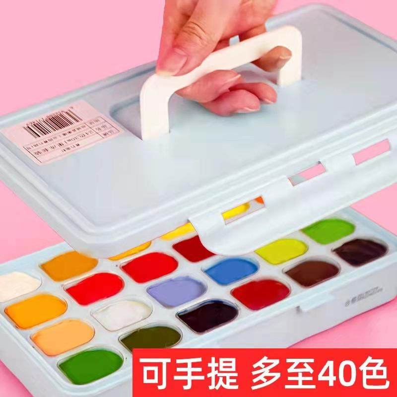 青颜料无甲醛水粉颜料盒40色0竹ml彩装嘿小黑初学者果冻装美术生,淘宝优惠券,粉丝福利购,淘宝优惠卷
