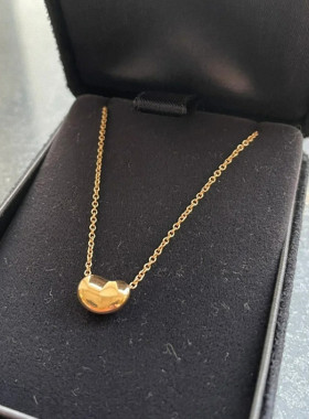 相思豆项链女纯银光面镀黄金色玫瑰金豆豆豌豆锁骨链简约精致小巧