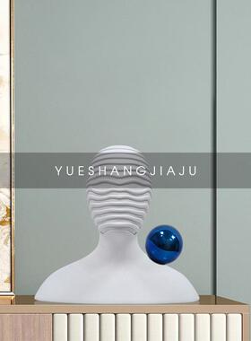 北欧简约抽象半身人物雕塑摆件设计师家居样板房酒店软装头像摆设