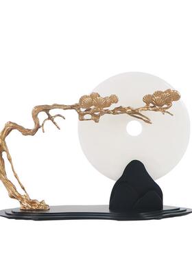 新中式平安扣玉石摆件高端客厅酒柜装饰品办公室茶柜软装布置艺术