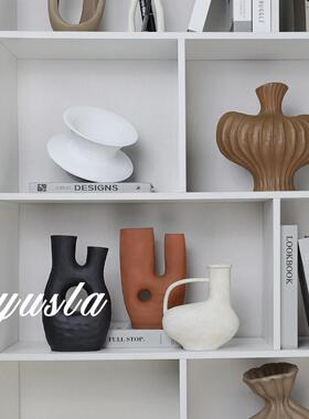 法式复古客厅茶几插干花瓶花器餐厅玄关柜售楼处酒店摆件软装饰品