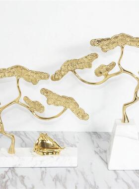 新中式迎客松树博古架酒柜摆设酒店展厅茶室样板间装饰品