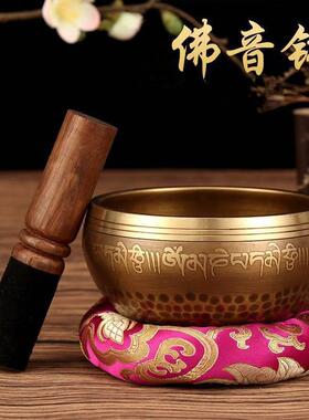 尼泊尔六字真言佛音钵瑜伽冥想钵西藏颂钵铜钵盂佛音碗铜磬采耳钵