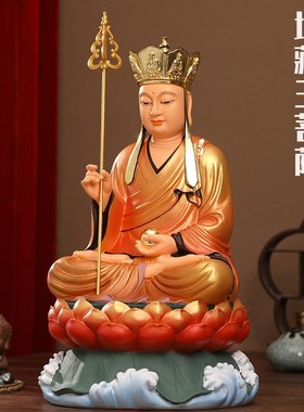 速发树脂佛像娑供三圣婆奉家用摆件全堂佛释迦牟尼音观佛地藏菩萨