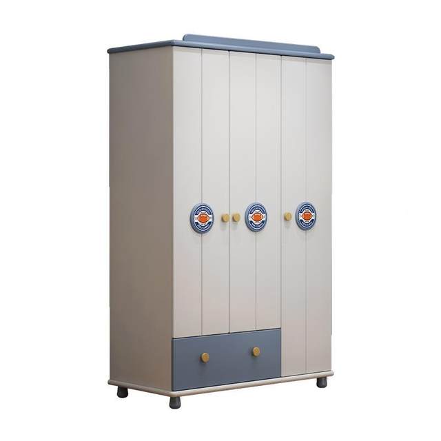 American solid door wood 19691 three wardrobe boys and girls clothes children's wardrobe storage cabinet children's room furniture solid wood