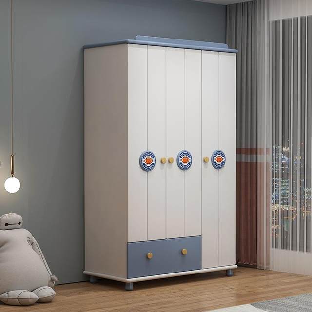 American solid door wood 19691 three wardrobe boys and girls clothes children's wardrobe storage cabinet children's room furniture solid wood