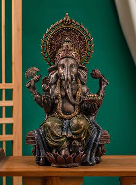 家居装饰佛像摆件东南亚风格泰国酒店会所禅意工艺品印度象神摆件