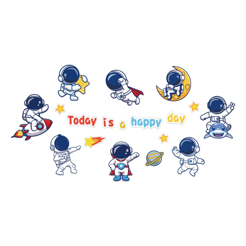 现货速发儿童房间布置卧室背景墙面装饰画男孩牀头太空海报贴纸,淘宝优惠券,粉丝福利购,淘宝优惠卷