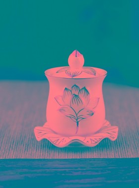 速发圣水杯供前供奉财神供水杯观音净水杯家用佛具杯莲花佛杯仙家