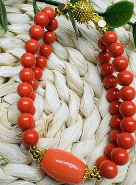 天然真品意大利有机宝石双股手链原色藏式情人节送女友送妈妈手串