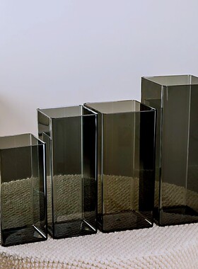 工厂直销方形亚克力防摔花瓶水养水培插花透明直筒鲜花装饰花瓶子
