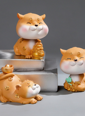 速发可系金钱豹动物小摆件创意爱公办室桌面家居装饰品生日礼物