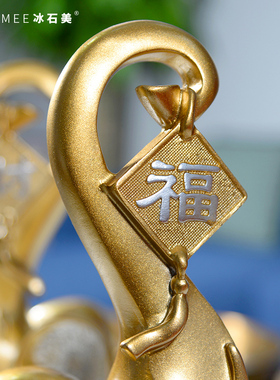 现货现代简约大象摆件轻奢小摆设创意新中式电视酒柜玄关家居软装