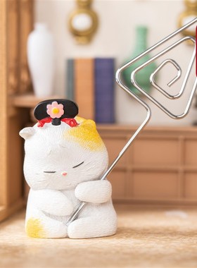 速发故礼车宝文创猫咪便签夹办公桌面装饰品汽淘摆件可爱治愈生日