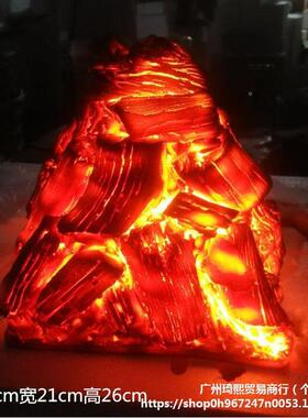 木炭假木饰柴真炭火装炭火焰灯壁炉柴ALali-87篝装火拍摄道具饰品