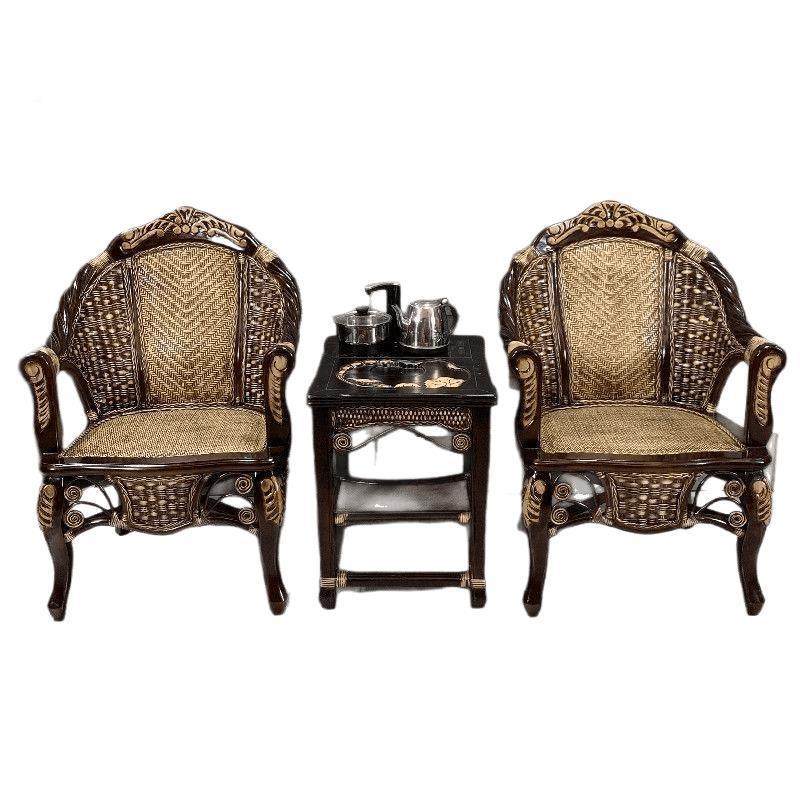 编新复古中式藤椅三件套款阳台天然真藤休靠背QFG椅子阳台闲藤椅,淘宝优惠券,粉丝福利购,淘宝优惠卷