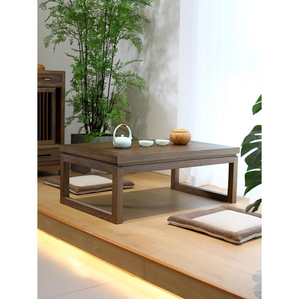 老阳几榆木飘窗榻桌实木日式小茶矮桌DFK子炕几台榻米茶几 - 图0