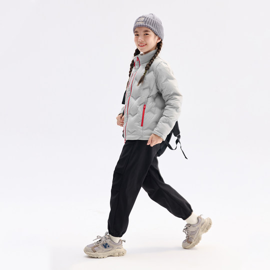 Qidong Children's Wear Light and Warm Girls' Goose Down Jacket 2026 Winter New Style Thin Three-Proof School Uniform Artifact Jacket Trend